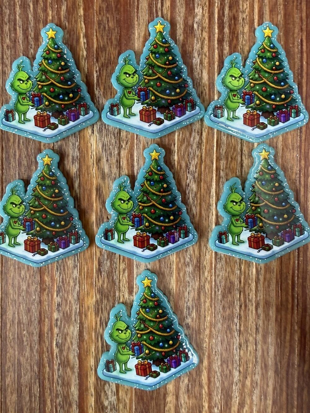 7 Pc Grinch Acrylic Flatbacks
